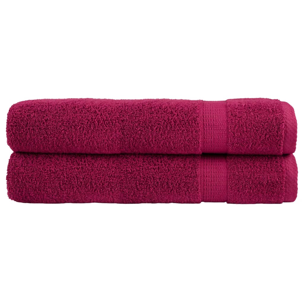 SOLMERE Premium Towels 2Pieces Bordeaux 100x200cm 600gsm