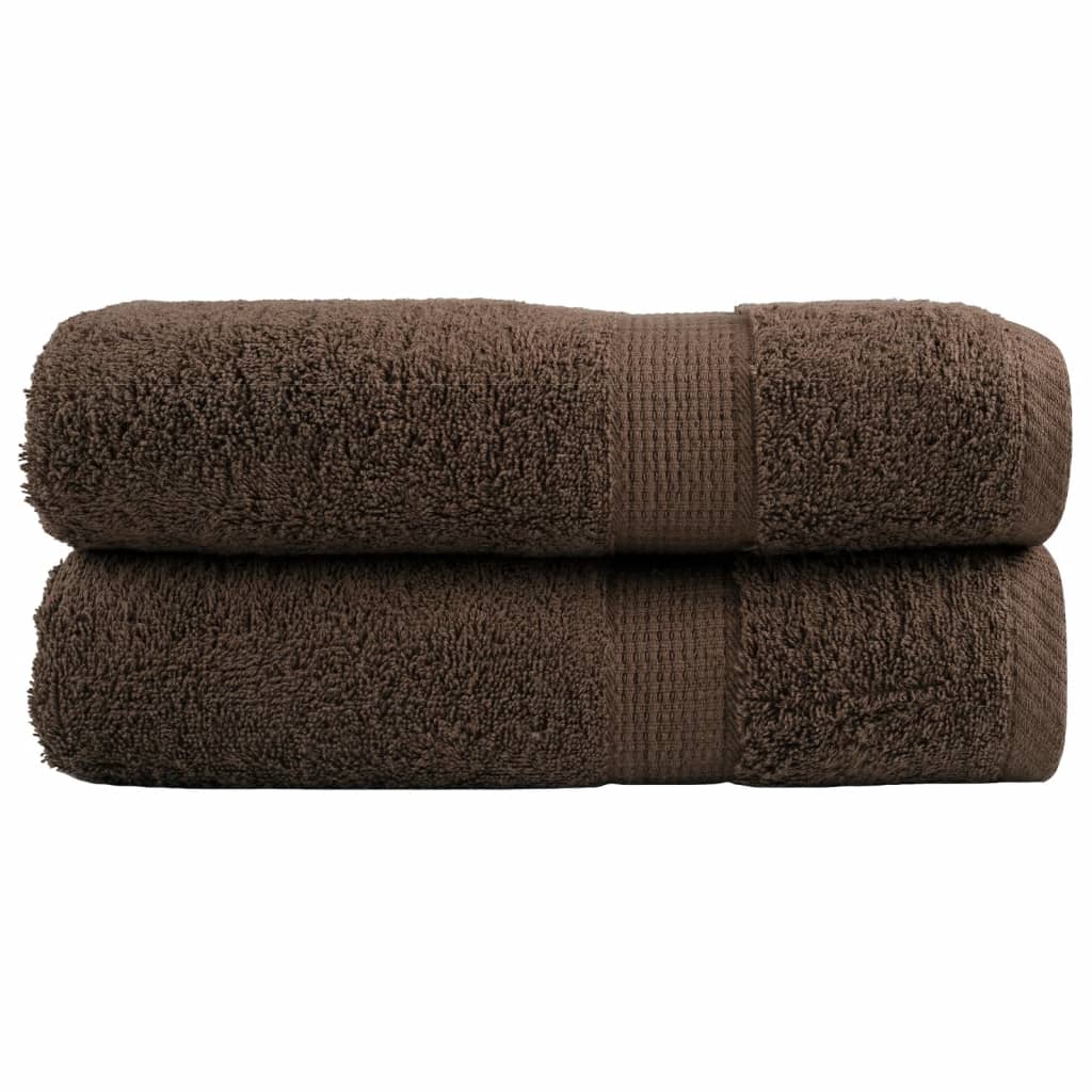 SOLMERE Premium Hand Towels 2Pieces Brown 50x100cm 600gsm