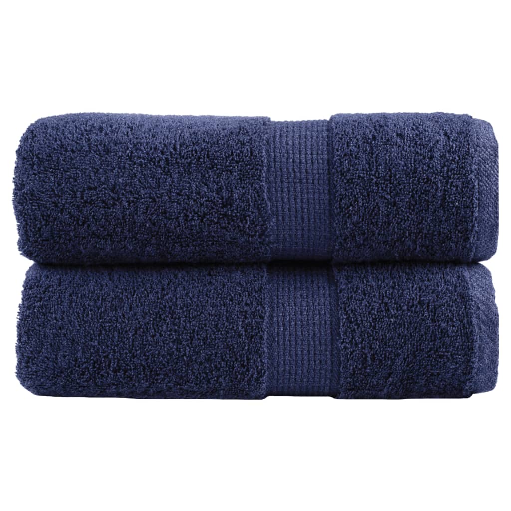 SOLMERE Premium Wash Towels 2Pieces Navy Blue 30x30cm 600gsm