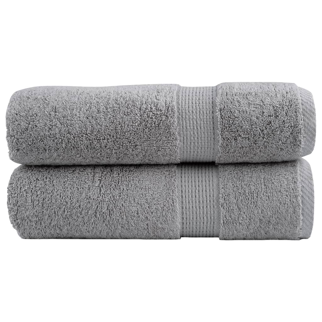 SOLMERE Premium Hand Towels 2Pieces Grey 50x100cm 600gsm