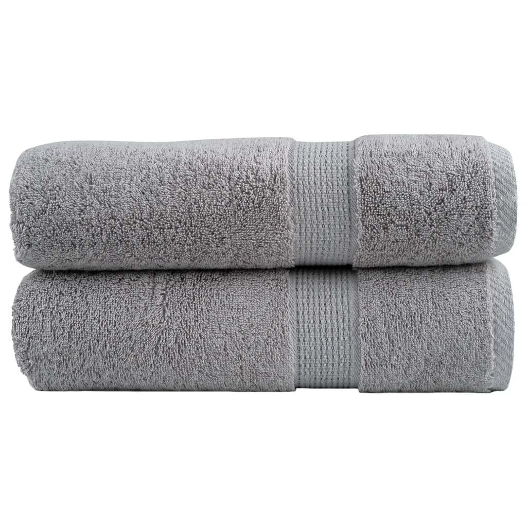 SOLMERE Premium Bath Towels 2Pieces Grey 100x150cm 600gsm