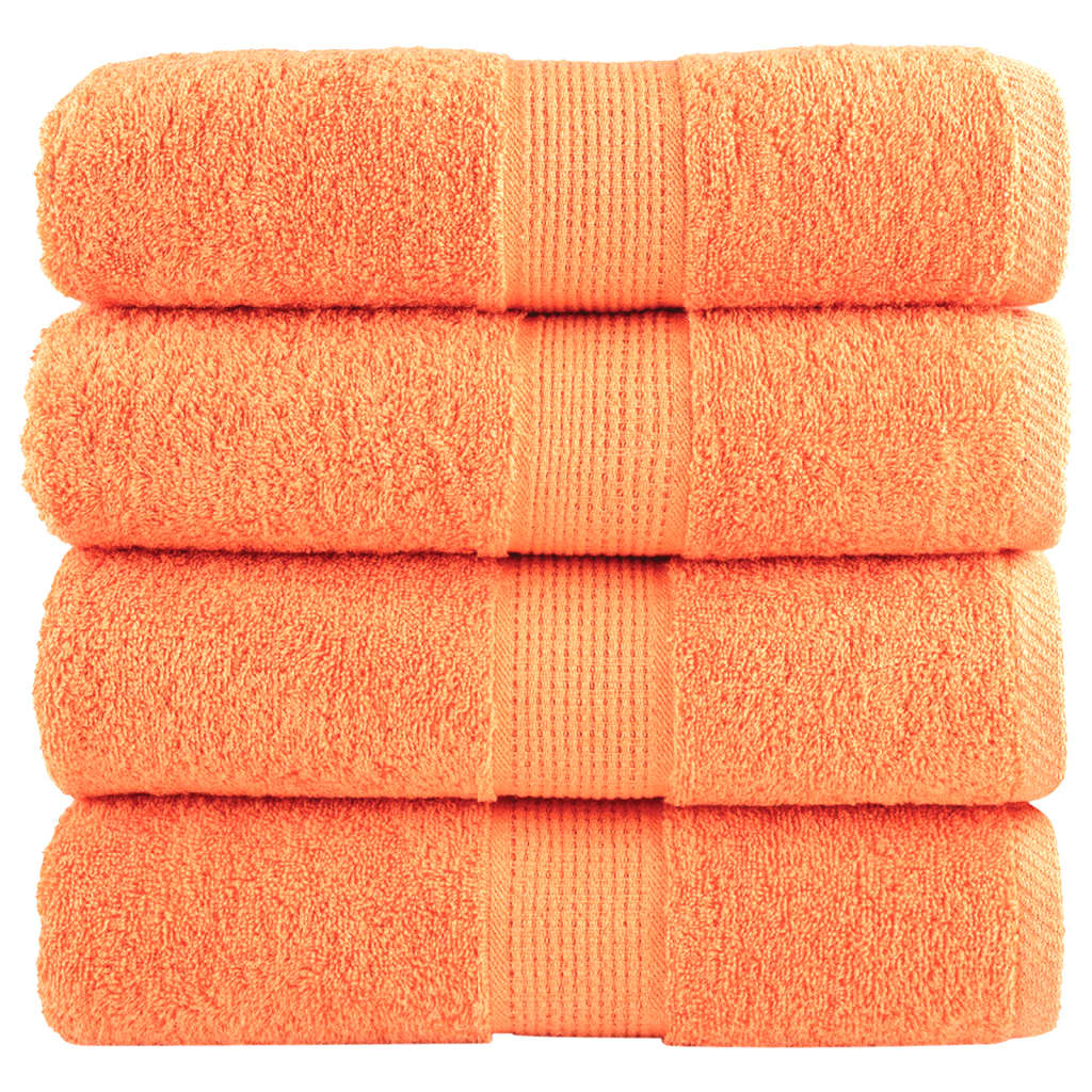 SOLMERE Premium Guest Towels 4 Pieces Orange 30x50 cm 600 gsm