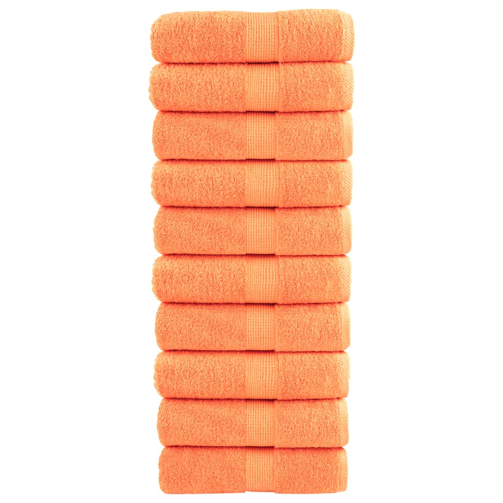 SOLMERE Premium Guest Towels 10 Pieces Orange 30x50 cm 600 gsm
