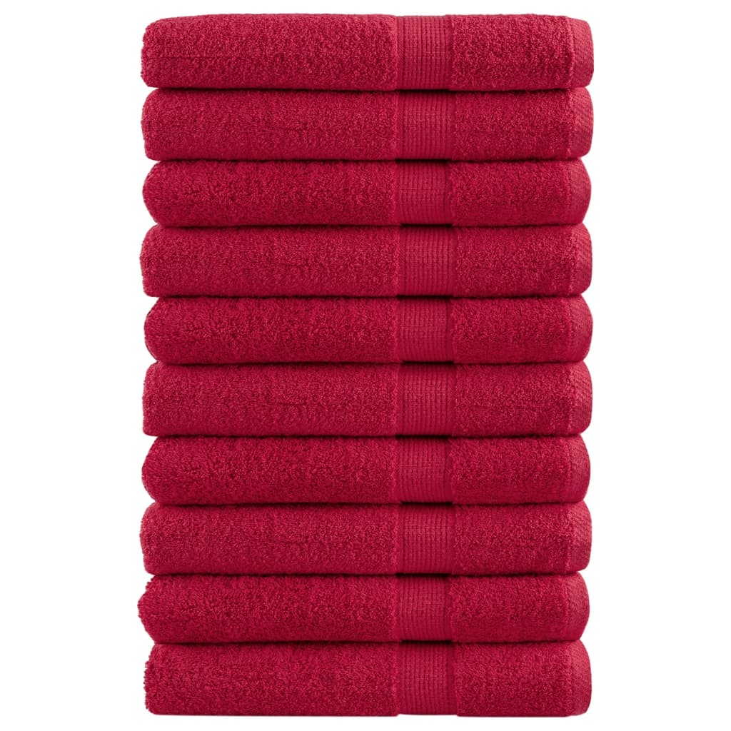 SOLMERE Premium Sauna Towels 10 Pieces Red 80x200 cm 600 gsm