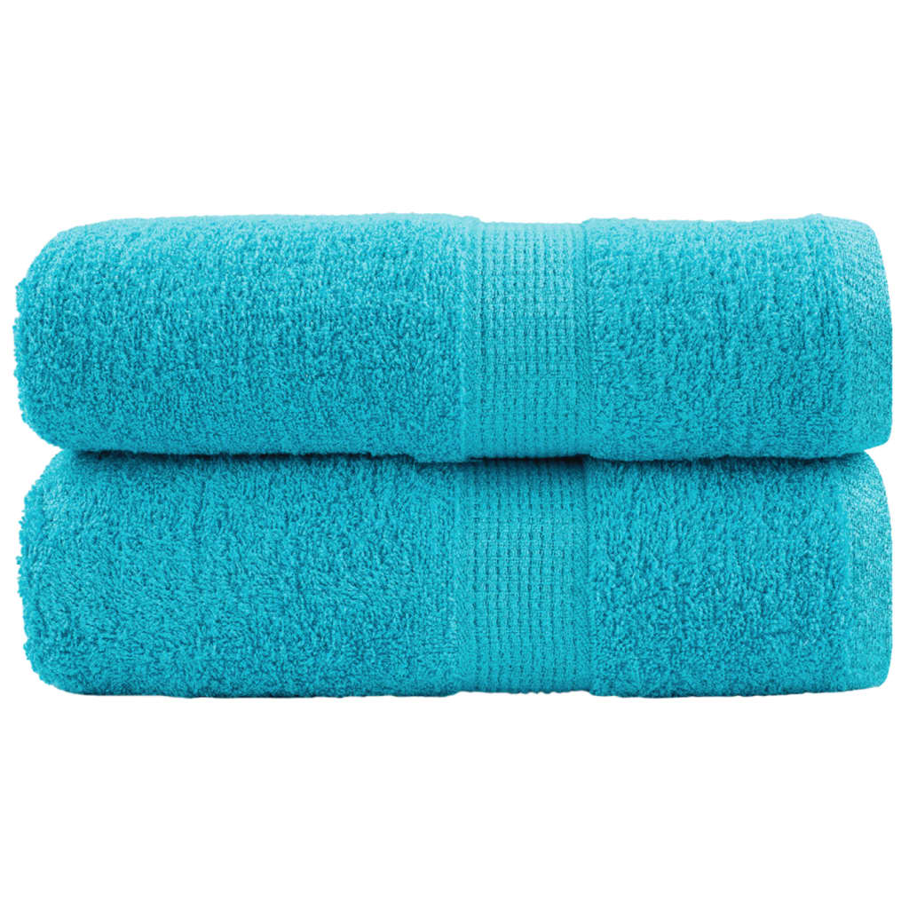 SOLMERE Premium Guest Towels 2 Pieces Turquoise 30x50 cm 600 gsm
