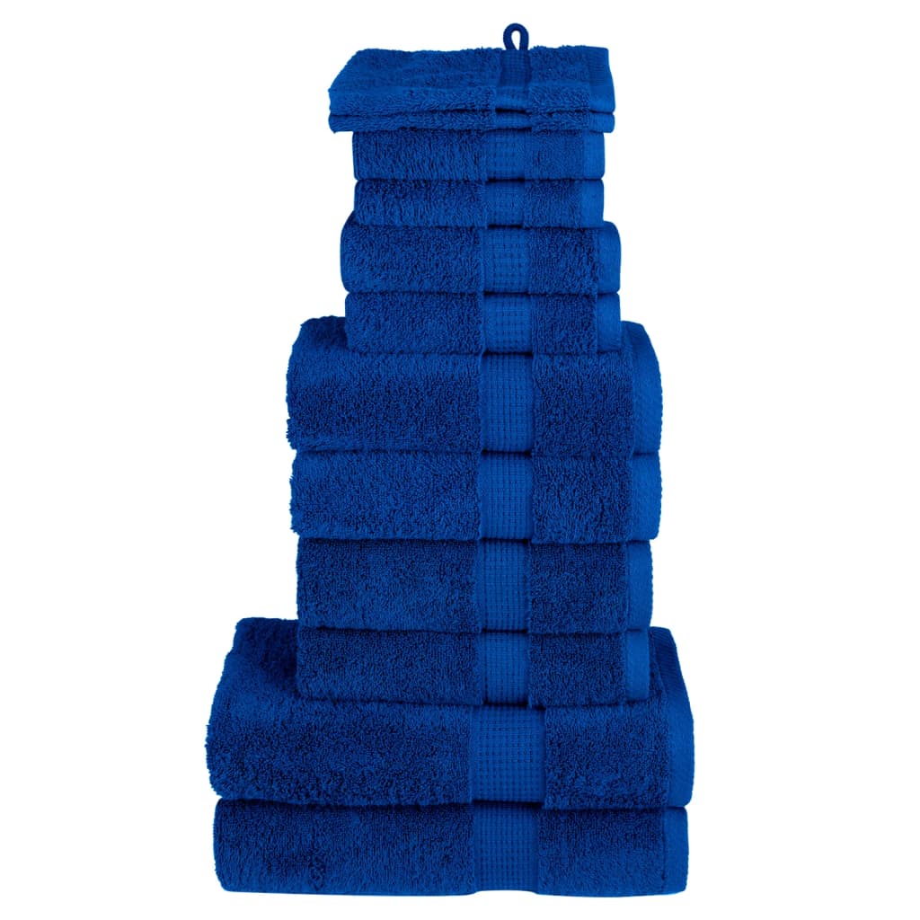 SOLMERE 12 Piece Premium Towel Set Blue 600 gsm