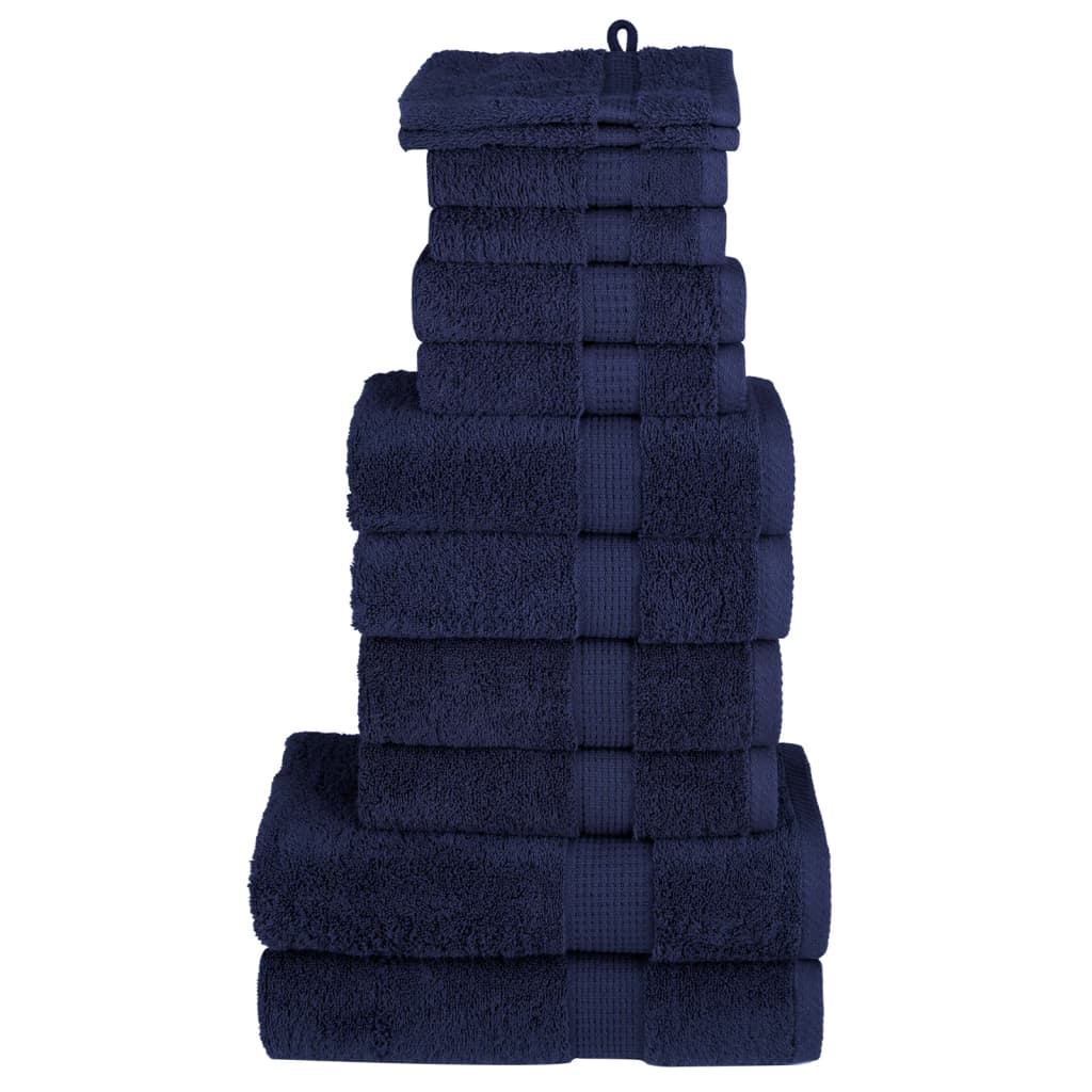SOLMERE 12 Piece Premium Towel Set Navy Blue 600 gsm