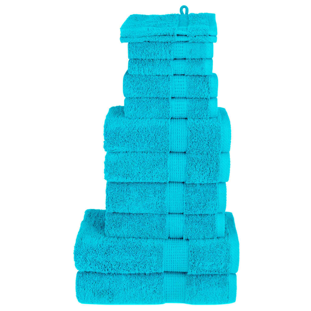 SOLMERE 12 Piece Premium Towel Set Turquoise 600 gsm