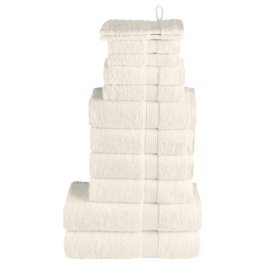 SOLMERE 12 Piece Premium Towel Set Cream 600 gsm