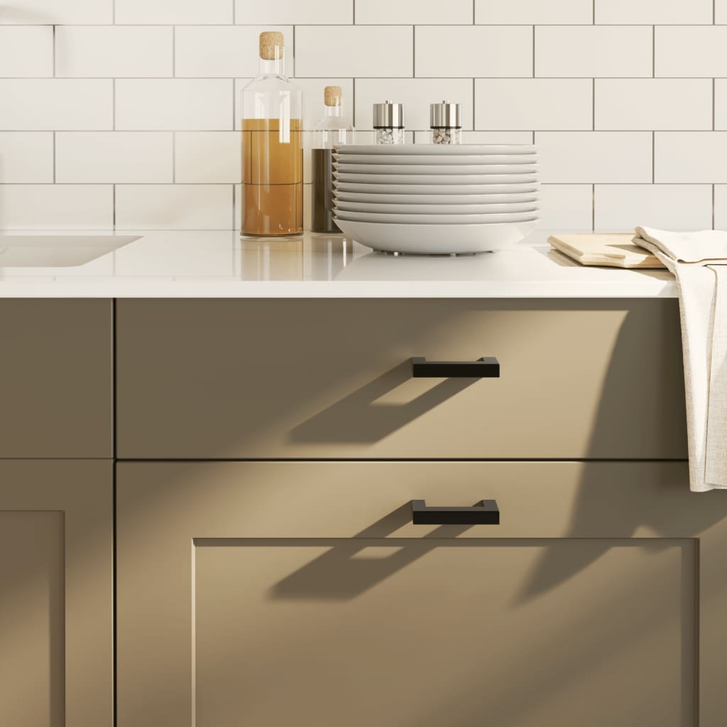 Cabinet Handles 20 Pcs Black 64mm Stainless Steel