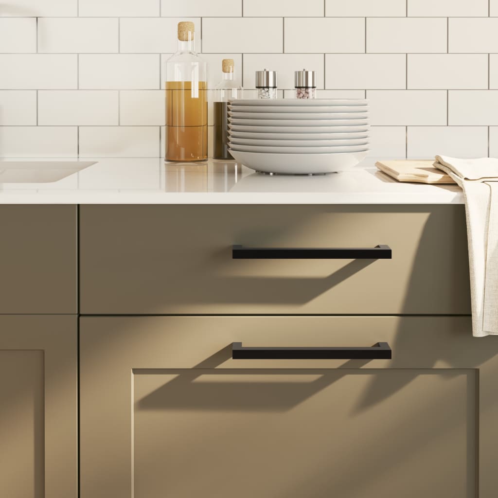Cabinet Handles 20 Pcs Black 192mm Stainless Steel