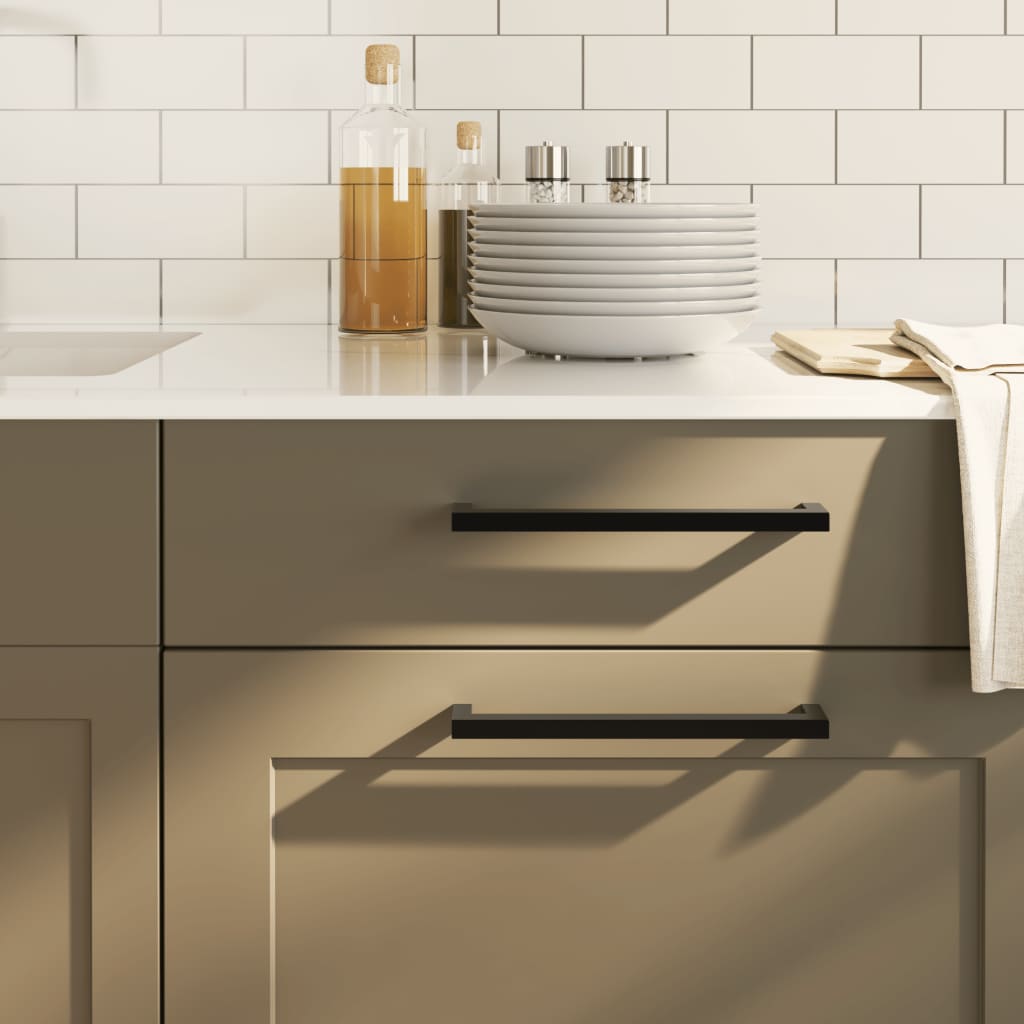 Cabinet Handles 20 Pcs Black 224mm Stainless Steel