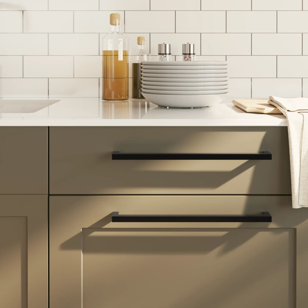 Cabinet Handles 10 Pcs Black 320mm Stainless Steel