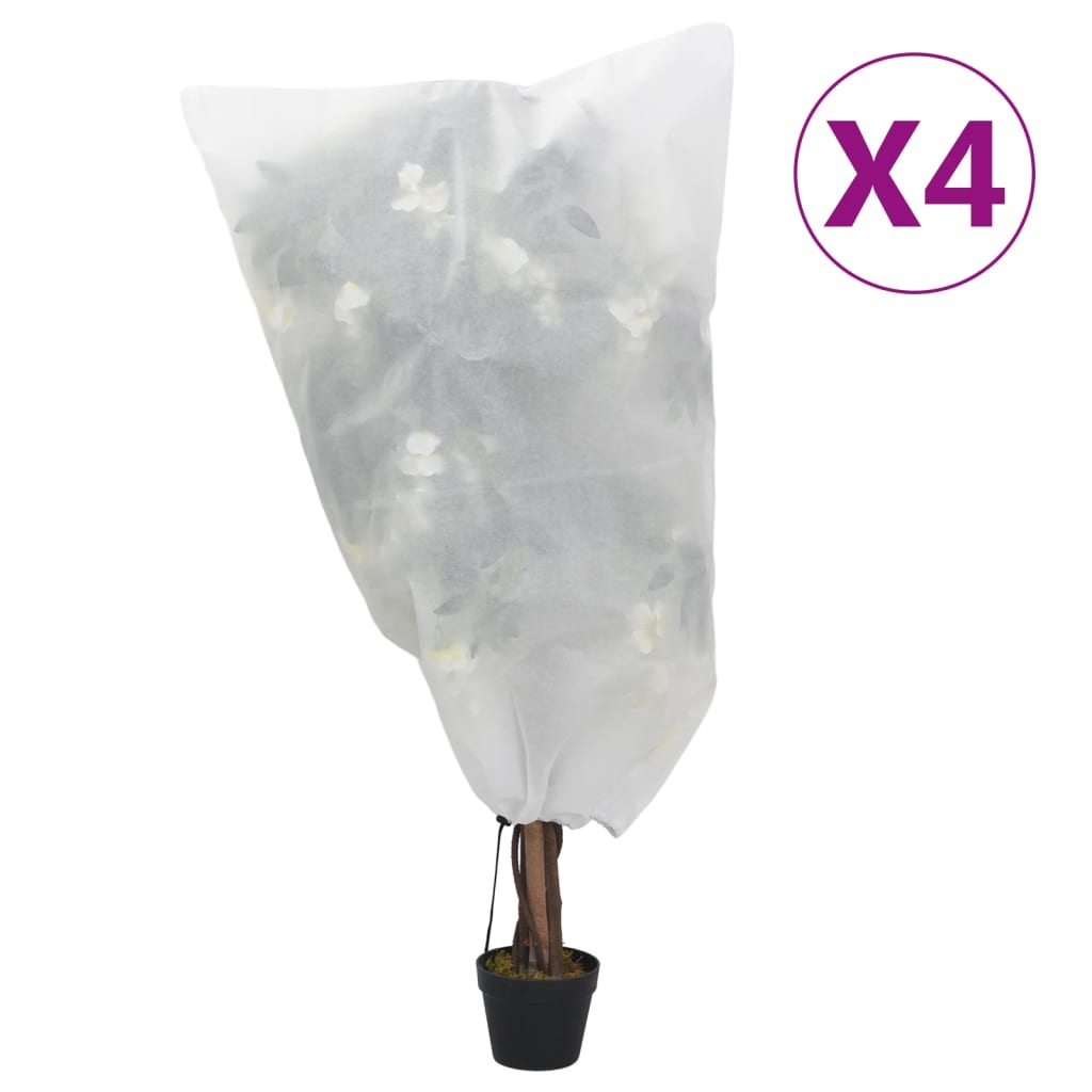 Plant Fleece Covers with Drawstring 4 pcs 70 g/m2 0.8x1 m