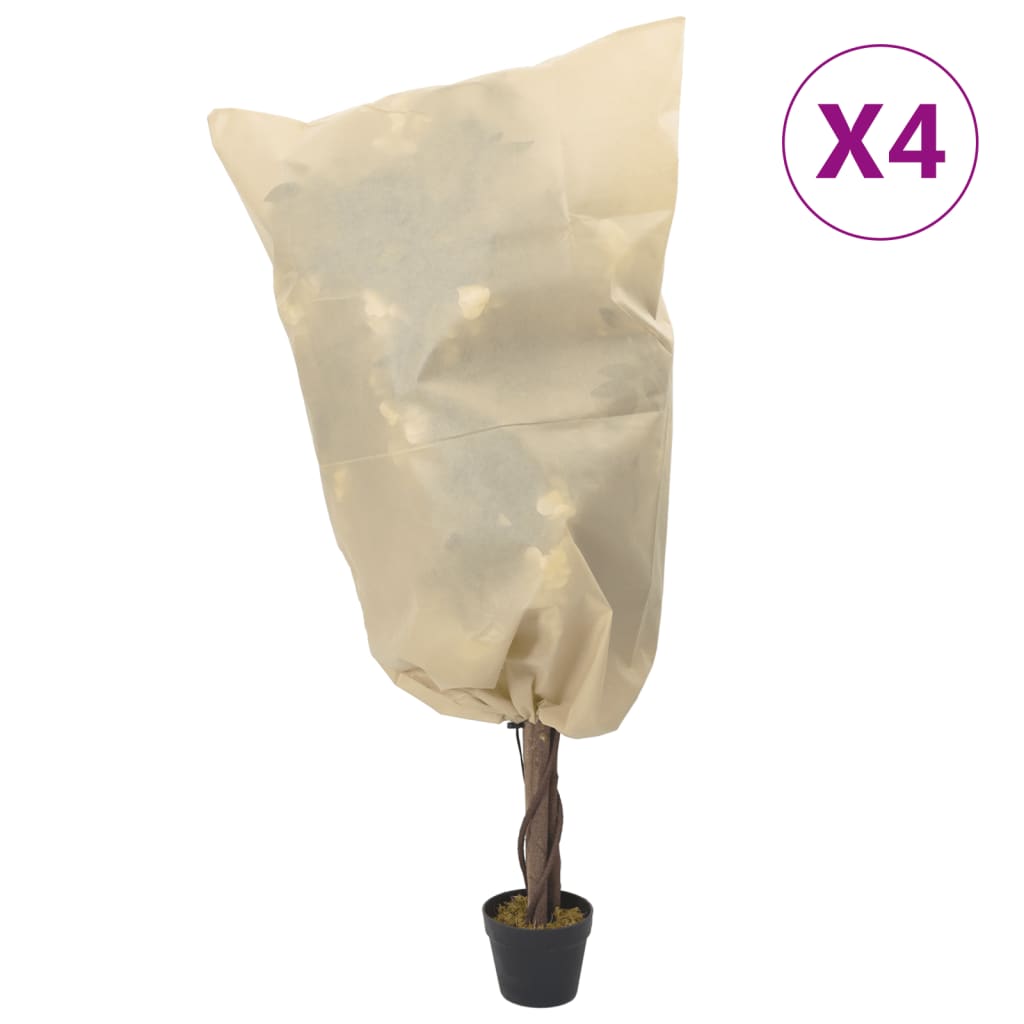Plant Fleece Covers with Drawstring 4 pcs 70 g/m2 0.8x1 m
