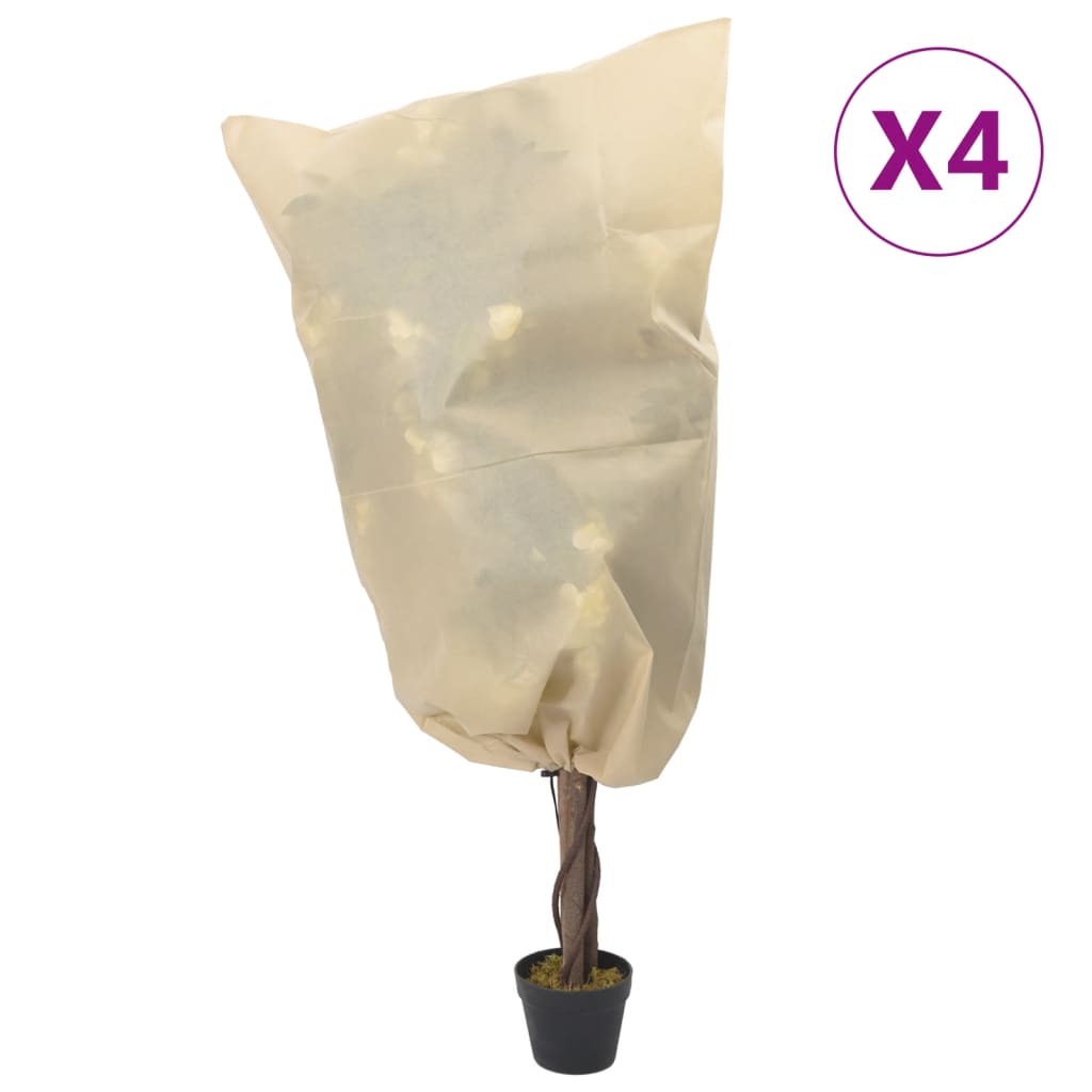 Plant Fleece Covers with Drawstring 4 pcs 70 g/m2 0.8x1.2 m