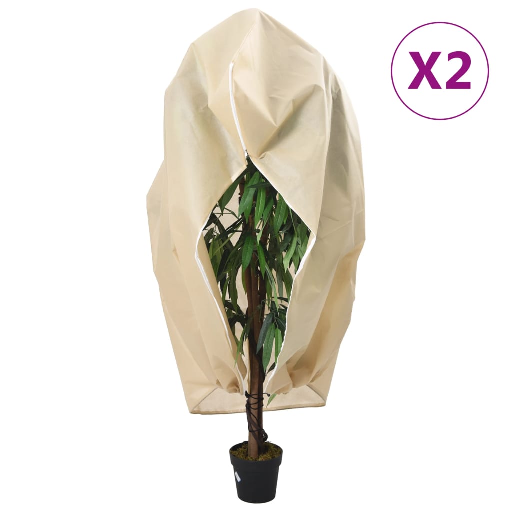NEIHAL Plant Fleece Covers with Zip 2 pcs 70 gsm 1.55x1.55 m