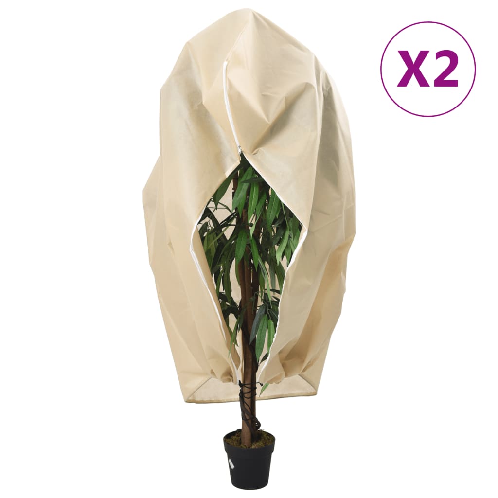 NEIHAL Plant Fleece Covers with Zip 2 pcs 70 gsm 1.2x1.8 m