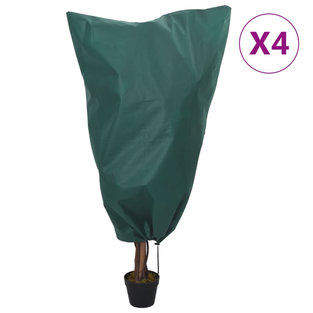Plant Fleece Covers with Drawstring 4 pcs 70 g/m2 0.8x1.2 m