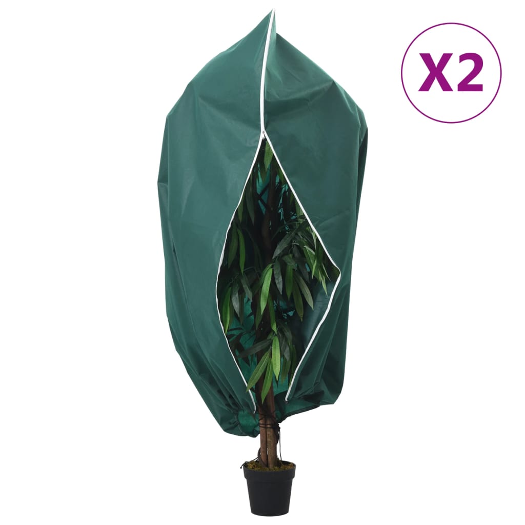 NEIHAL Plant Fleece Covers with Zip 2 pcs 70 gsm 1x1.55 m