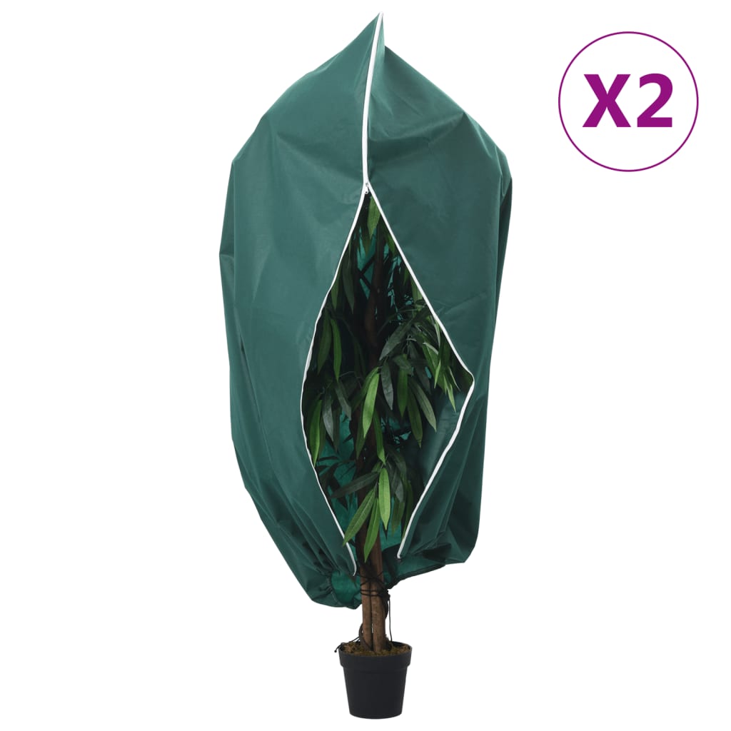 NEIHAL Plant Fleece Covers with Zip 2 pcs 70 gsm 1.55x1.55 m