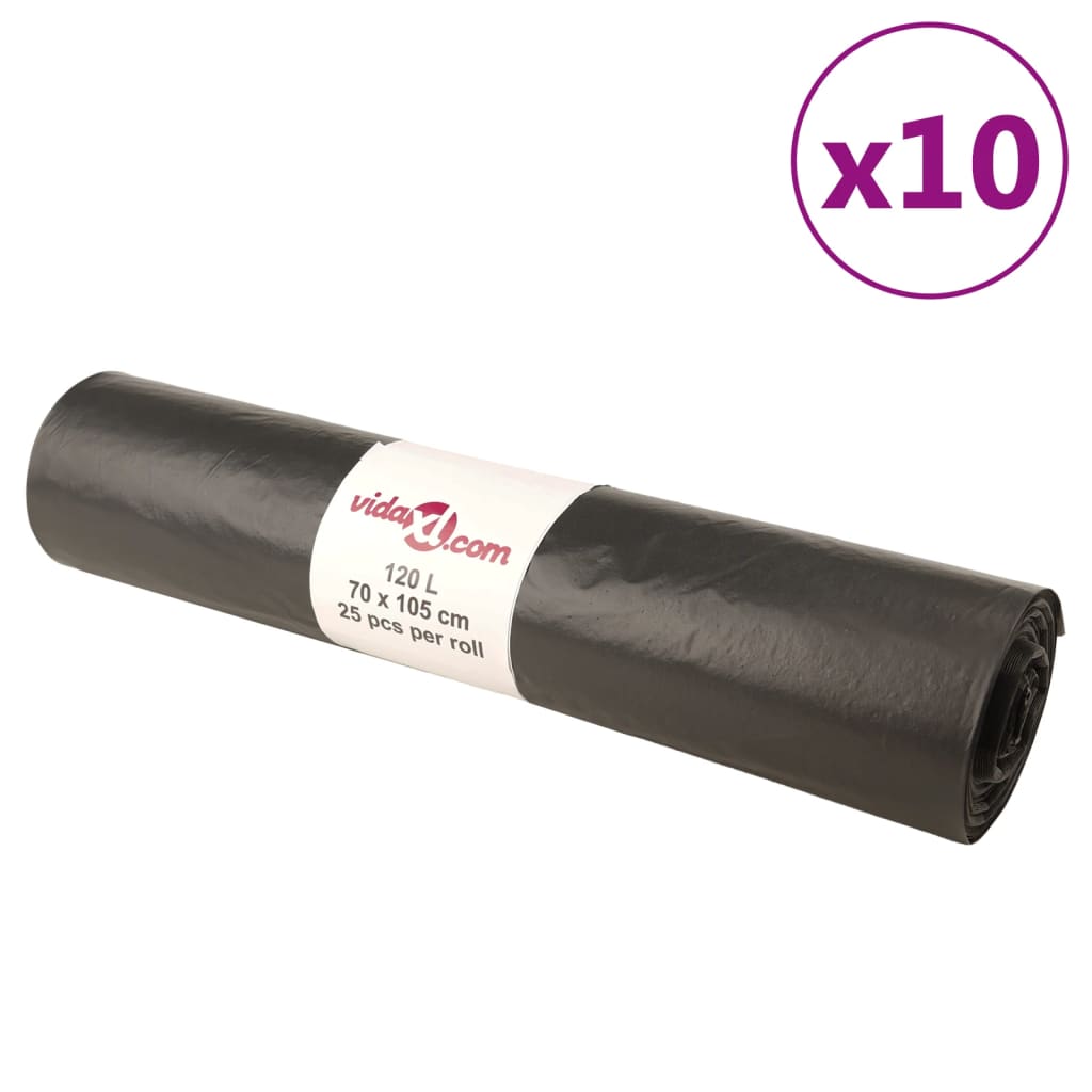 Bin Bags 250 pcs Black 120 L