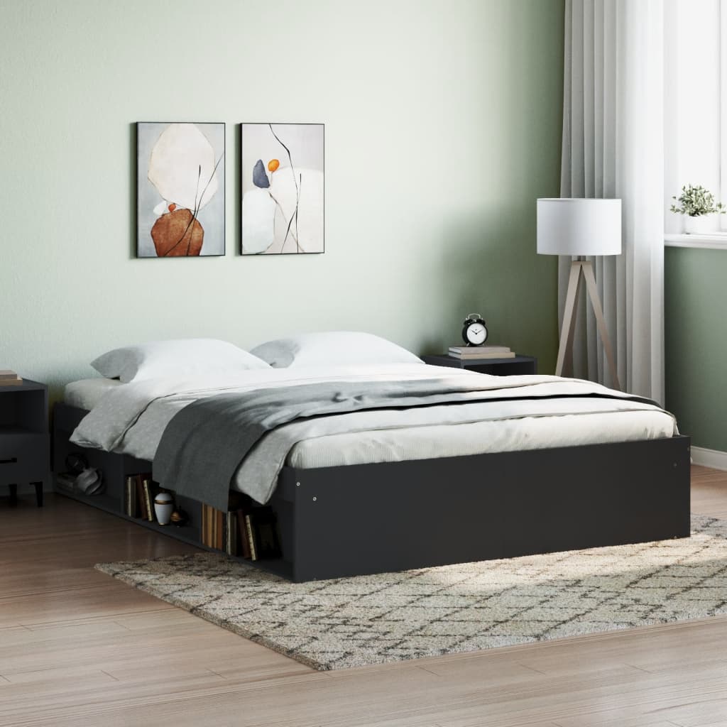 Bed Frame Black 160x200 cm