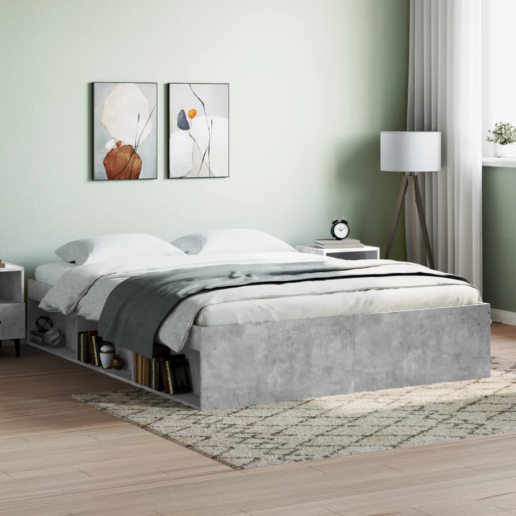 Bed Frame Concrete Grey 160x200 cm