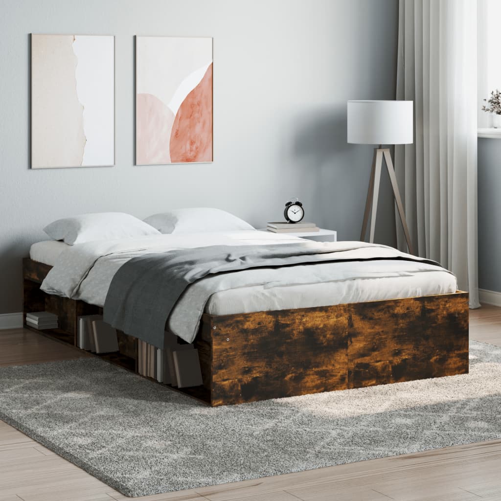 Bed Frame Smoked Oak 120x190 cm Small Double
