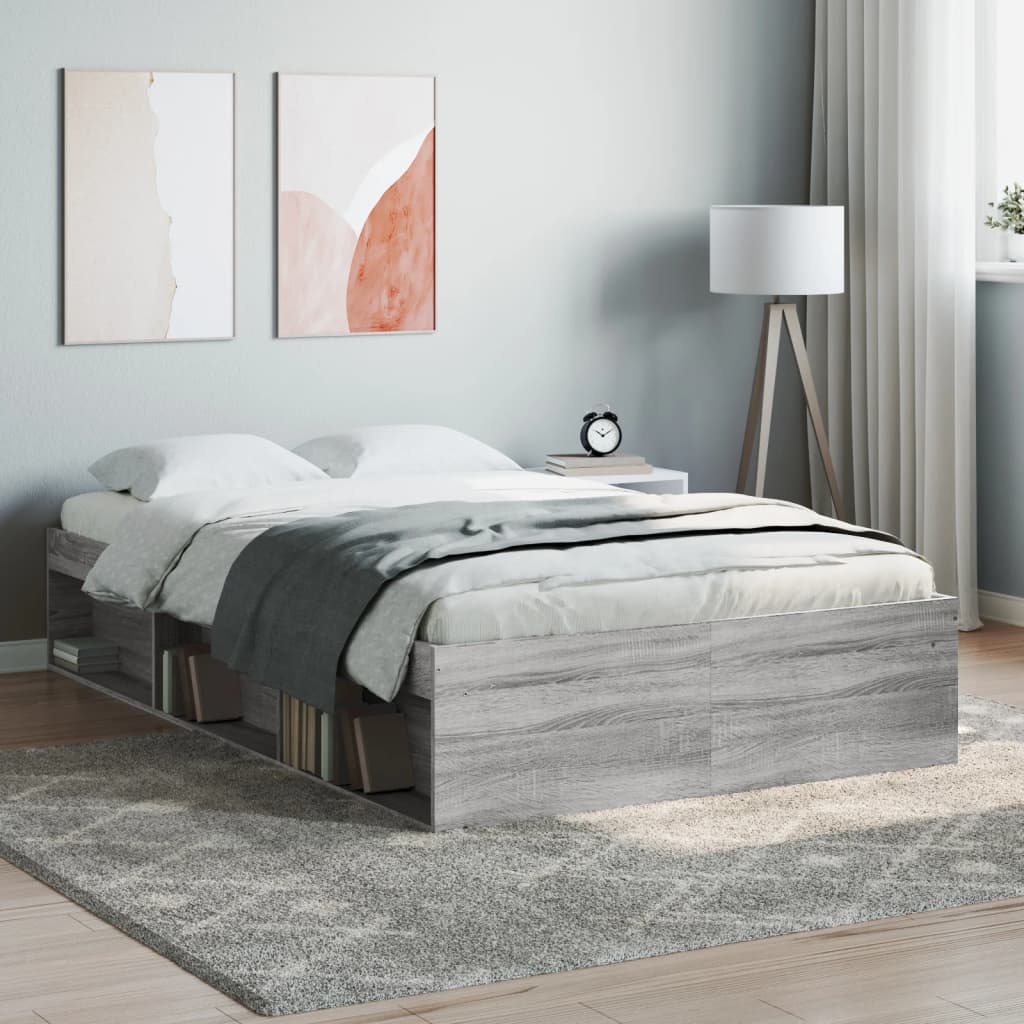 Bed Frame Grey Sonoma 120x190 cm Small Double