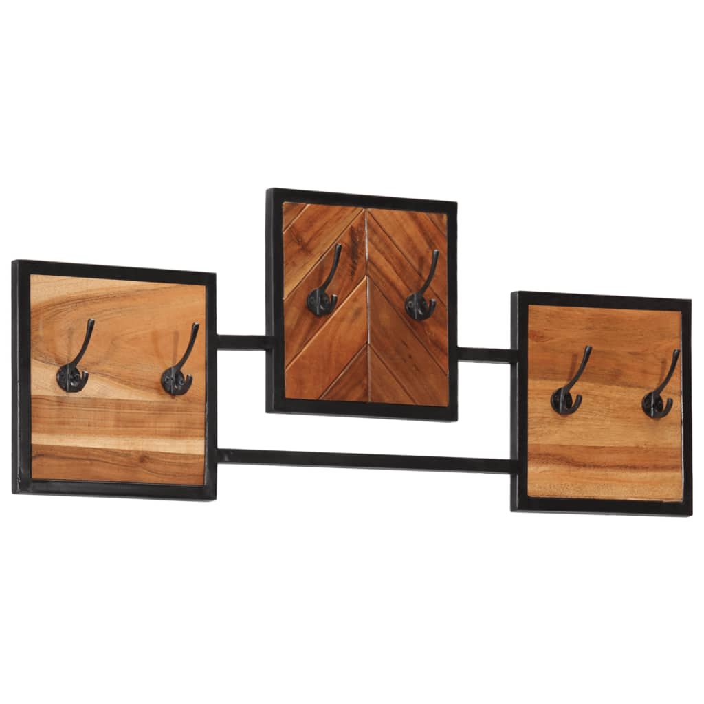 Wall Coat Rack 90x1x35cm Solid Wood Acacia and Iron