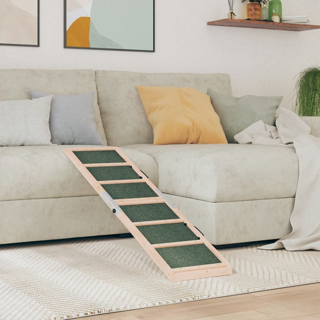 Dog Ramp Green 120x30cm Solid Wood Fir