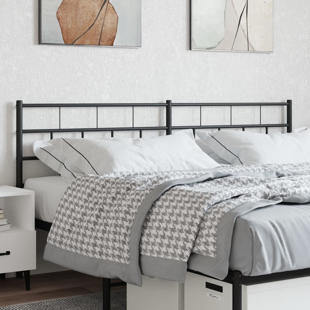 Metal Headboard Black 193cm