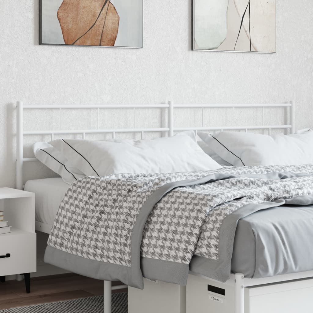 Metal Headboard White 160cm