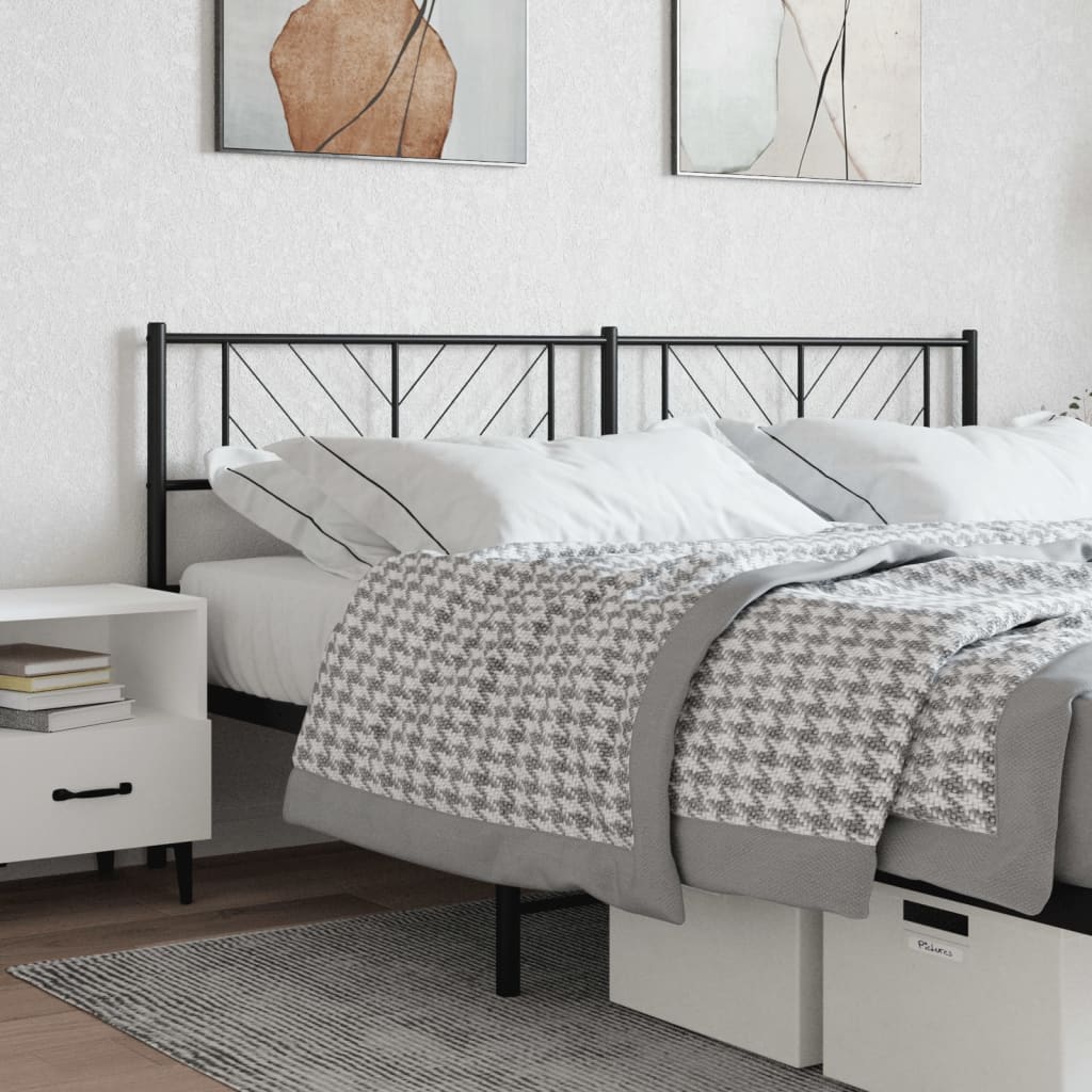 Metal Headboard Black 180cm