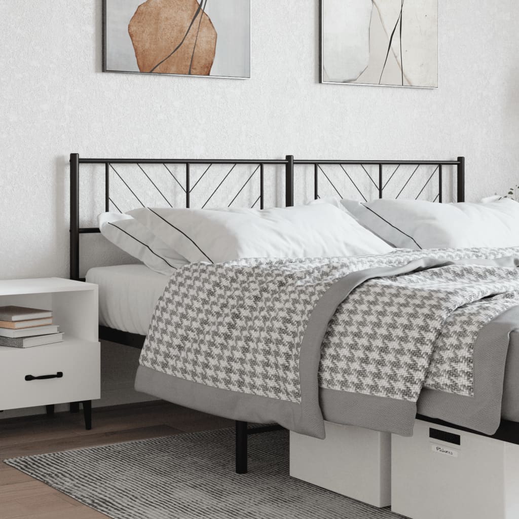 Metal Headboard Black 193cm