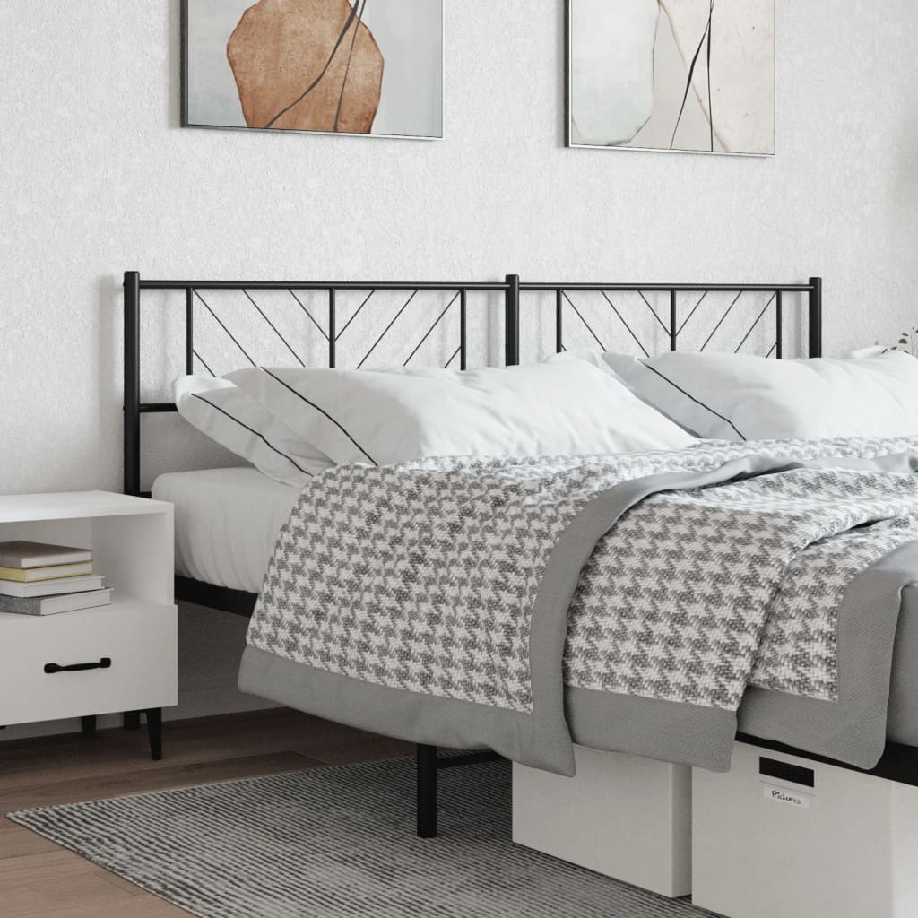 Metal Headboard Black 200cm