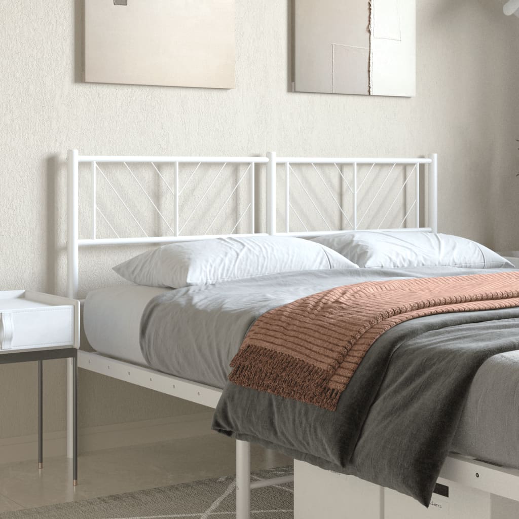 Metal Headboard White 135cm