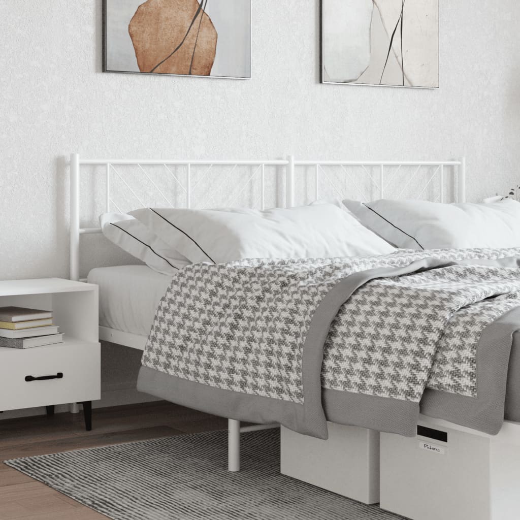 Metal Headboard White 200cm