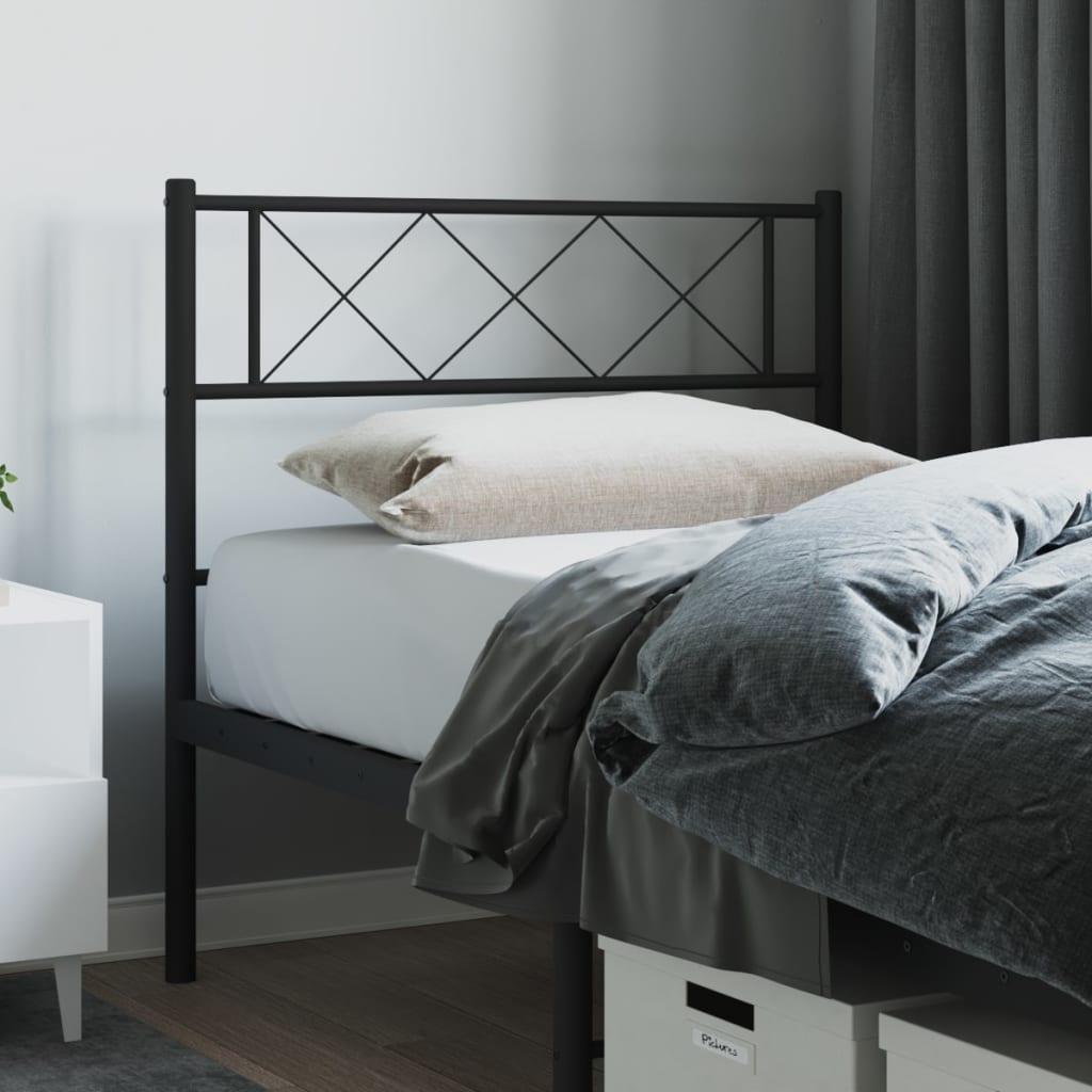 Metal Headboard Black 90cm
