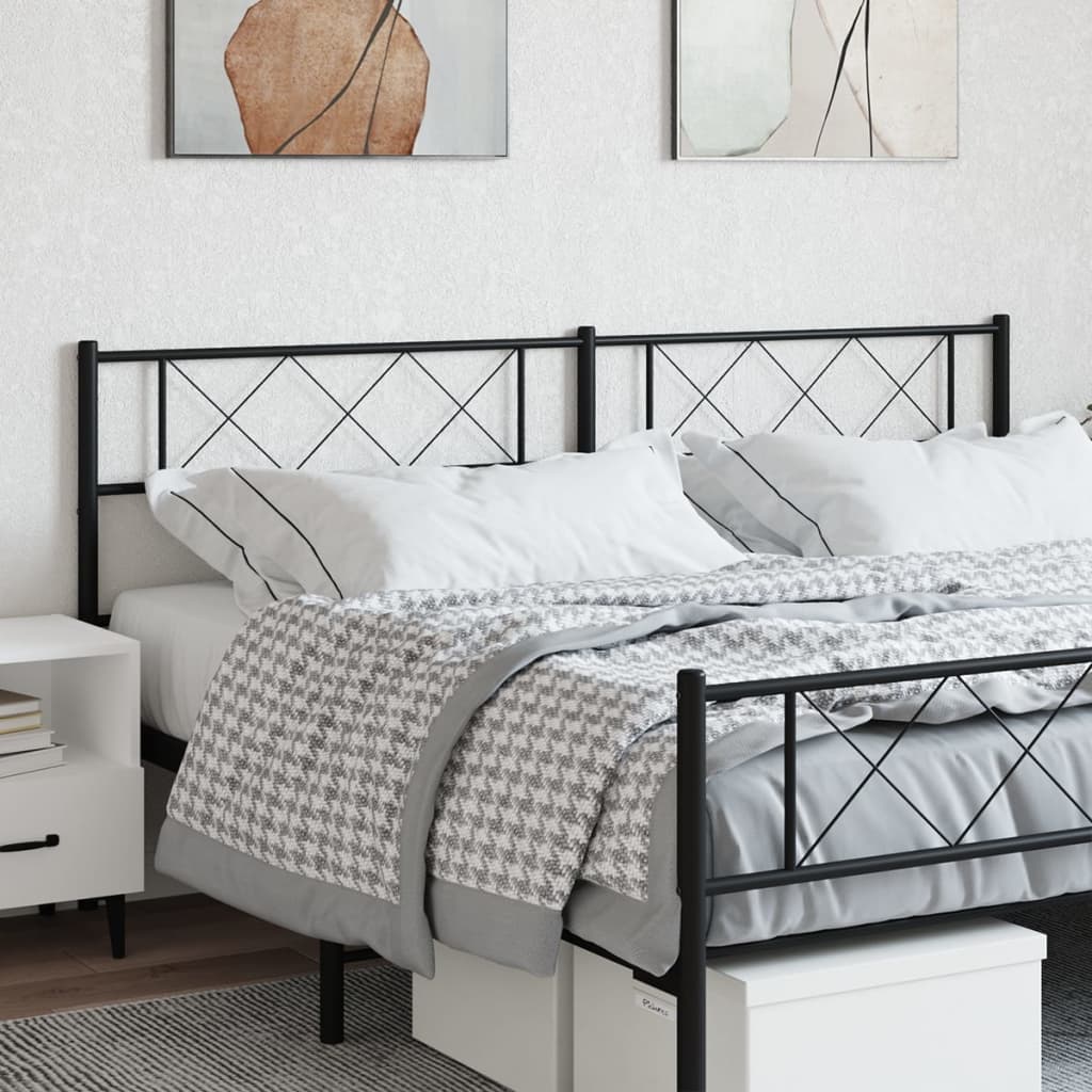 Metal Headboard Black 200cm
