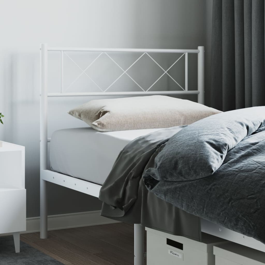 Metal Headboard White 100cm