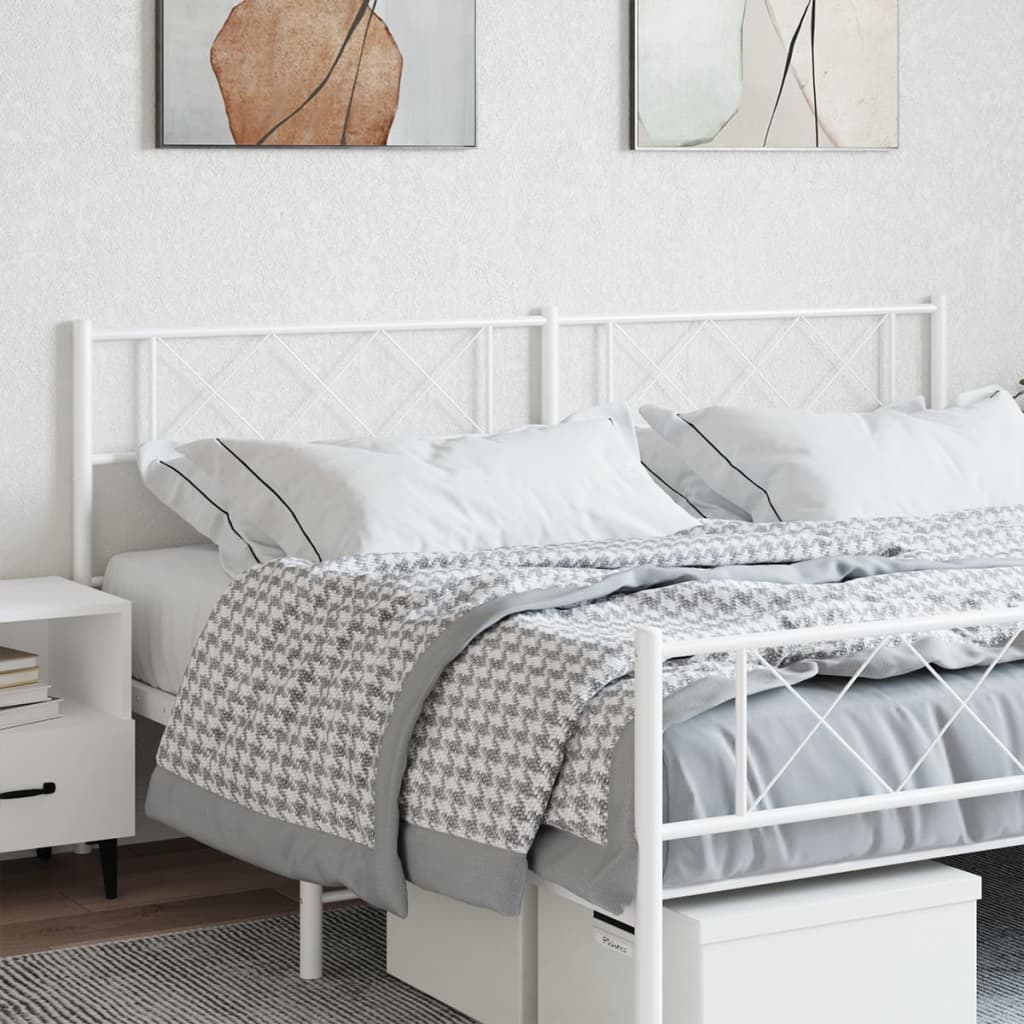 Metal Headboard White 200cm