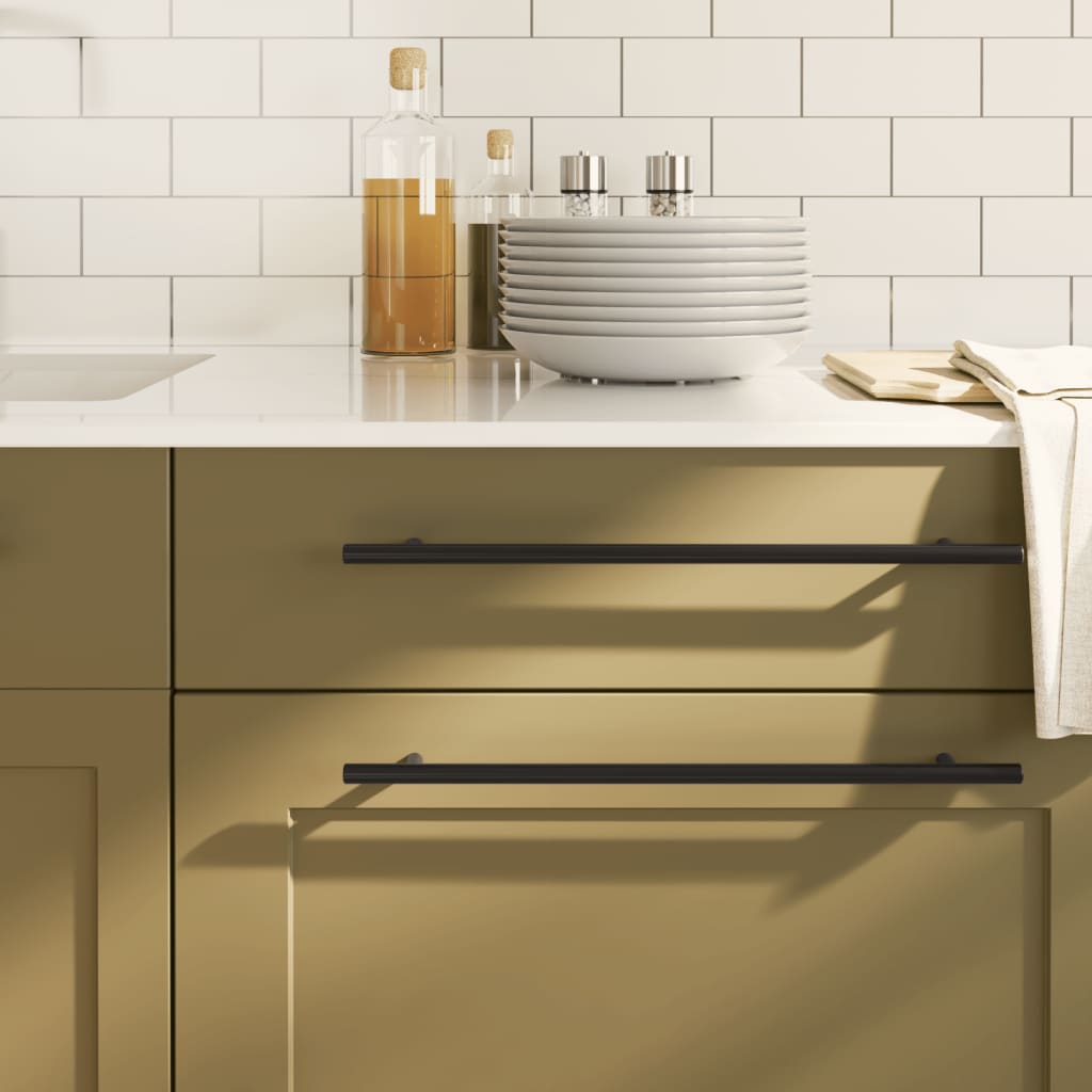 Cabinet Handles 5 Pcs Black 320mm Stainless Steel