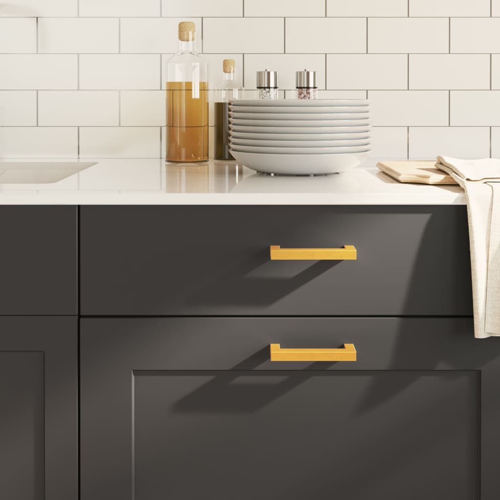 Cabinet Handles 10 Pcs Gold 96mm Stainless Steel