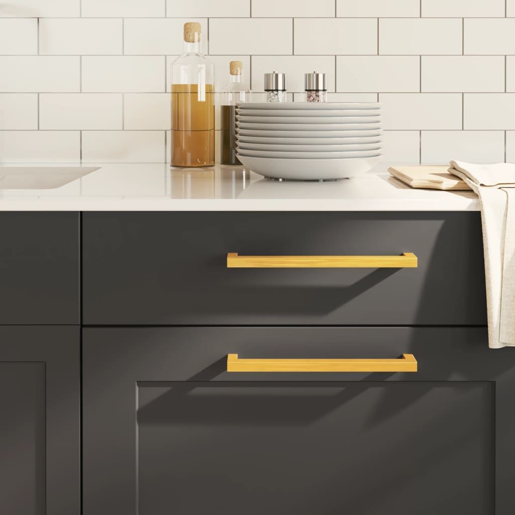 Cabinet Handles 5 Pcs Gold 224mm Stainless Steel