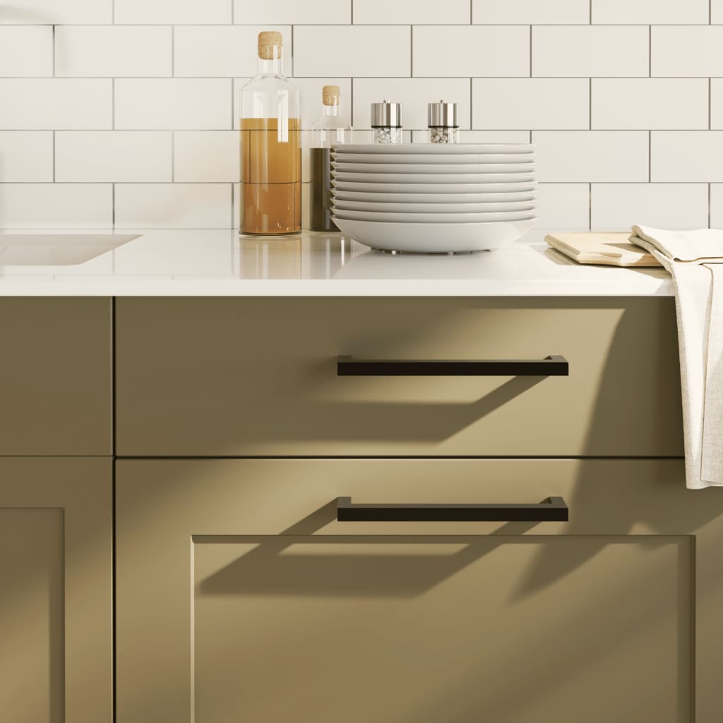 Cabinet Handles 5 Pcs Black 192mm Stainless Steel