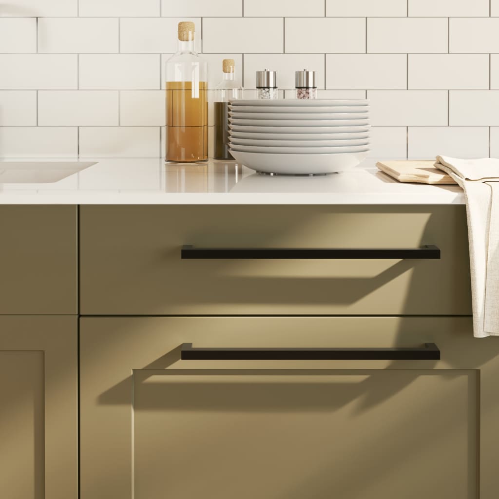 Cabinet Handles 5 Pcs Black 320mm Stainless Steel