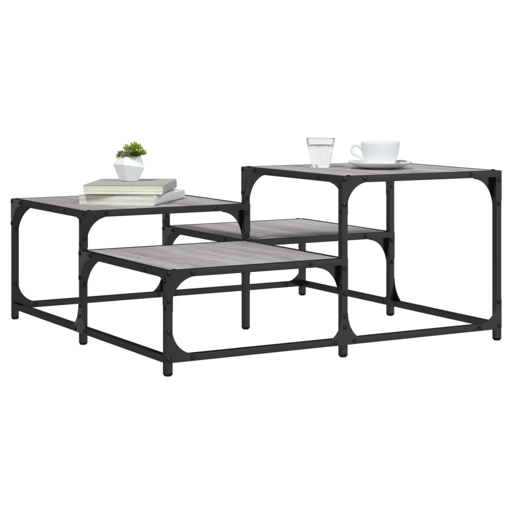 Coffee Table Grey Sonoma 87.5x87.5x40 cm Engineered Wood