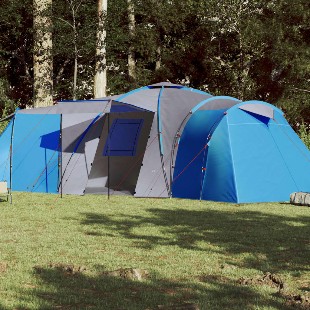 Camping Tent 12 Persons Blue 840x720x200 cm 185T Taffeta